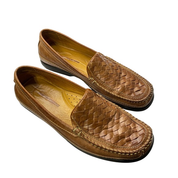 Johnston & Murphy Other - Johnston & Murphy Mens Tan Woven Leather Loafers 20-8543 Size 11.5 M Brazil